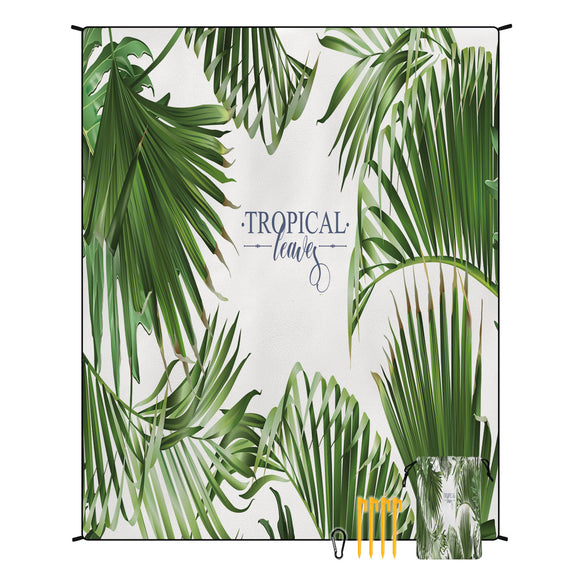 NNEDSZ Style STD-001-13 Green And White Quick Dry Beach Mat Sand Proof Waterproof Outdoor Picnic Blanket - Compact & Lightweight