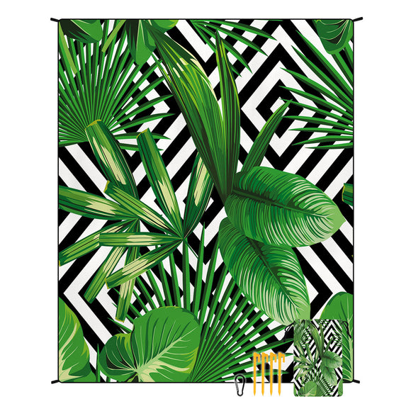 NNEDSZ Style STD-001-15 Green Quick Dry Beach Mat Sand Proof Waterproof Outdoor Picnic Blanket - Compact & Lightweight