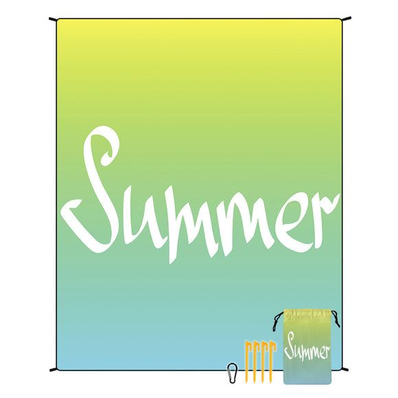 NNEDSZ Style STD-001-21 Blue And Green Quick Dry Beach Mat Sand Proof Waterproof Outdoor Picnic Blanket - Compact & Lightweight