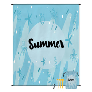 NNEDSZ Style STD-001-22 Blue Quick Dry Beach Mat Sand Proof Waterproof Outdoor Picnic Blanket - Compact & Lightweight