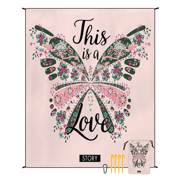 NNEDSZ Style STD-001-28 Pink Quick Dry Beach Mat Sand Proof Waterproof Outdoor Picnic Blanket - Compact & Lightweight