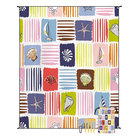 NNEDSZ Style STD-001-30 Colorful Quick Dry Beach Mat Sand Proof Waterproof Outdoor Picnic Blanket - Compact & Lightweight