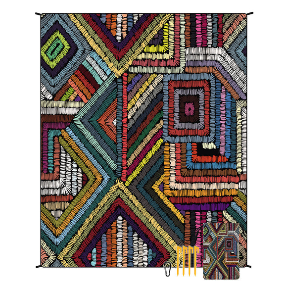 NNEDSZ Style STD-001-35 Colorful Quick Dry Beach Mat Sand Proof Waterproof Outdoor Picnic Blanket - Compact & Lightweight