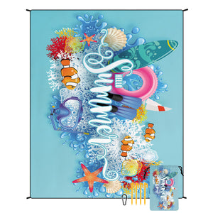 NNEDSZ Style STD-001-48 Colorful Quick Dry Beach Mat Sand Proof Waterproof Outdoor Picnic Blanket - Compact & Lightweight