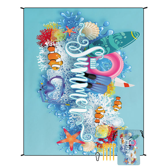 NNEDSZ Style STD-001-48 Colorful Quick Dry Beach Mat Sand Proof Waterproof Outdoor Picnic Blanket - Compact & Lightweight