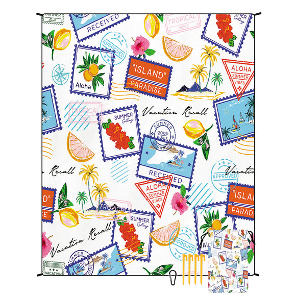 NNEDSZ Style STD-001-49 Colorful Quick Dry Beach Mat Sand Proof Waterproof Outdoor Picnic Blanket - Compact & Lightweight