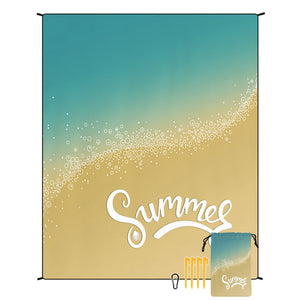 NNEDSZ Style STD-001-50 Blue And Brown Quick Dry Beach Mat Sand Proof Waterproof Outdoor Picnic Blanket - Compact & Lightweight