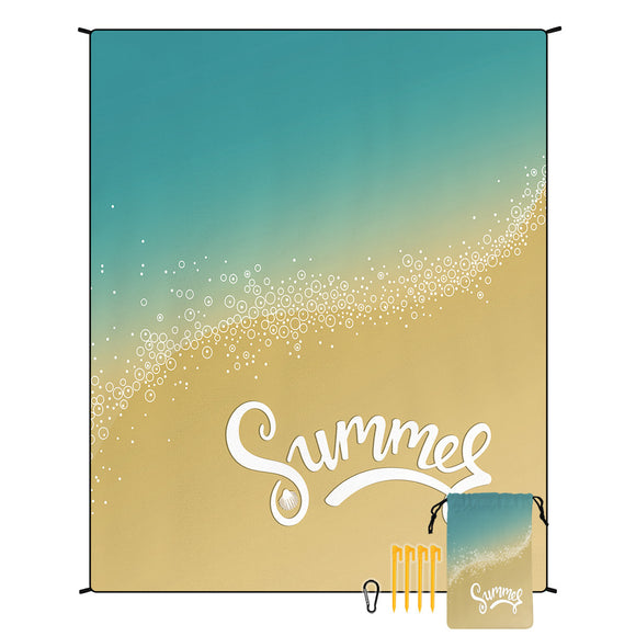 NNEDSZ Style STD-001-50 Blue And Brown Quick Dry Beach Mat Sand Proof Waterproof Outdoor Picnic Blanket - Compact & Lightweight