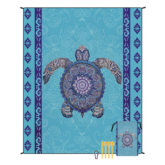 NNEDSZ Style STD-001-51 Blue Quick Dry Beach Mat Sand Proof Waterproof Outdoor Picnic Blanket - Compact & Lightweight