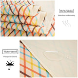 NNEDSZ Yellow Stripes Stitching Premium Picnic Mat - Extra Thick & Waterproof Oxford Cloth Camping Blanket - 145x180cm