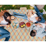 NNEDSZ Green Stripes Stitching Premium Picnic Mat - Extra Thick & Waterproof Oxford Cloth Camping Blanket - 145x180cm