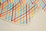 NNEDSZ Yellow Stripes Stitching Premium Picnic Mat - Extra Thick & Waterproof Oxford Cloth Camping Blanket - 145x200cm