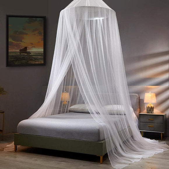 NNEDSZ White Hanging Princess Bed Canopy Mosquito Net - Dome Bedding for Dorm Rooms & Bedrooms (Fits ≤1.5m Beds)