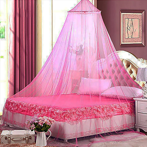 NNEDSZ Pink Hanging Princess Bed Canopy Mosquito Net - Dome Bedding for Dorm Rooms & Bedrooms (Fits 1.8m-2m Beds)