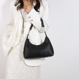 NNEDSZ Black Women's Trendy PU Leather Shoulder Bag - Fashionable Underarm Hobo Bag with Adjustable Strap