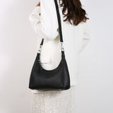 NNEDSZ Black Women's Trendy PU Leather Shoulder Bag - Fashionable Underarm Hobo Bag with Adjustable Strap