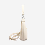 NNEDSZ Off White Women's Trendy PU Leather Shoulder Bag - Fashionable Underarm Hobo Bag with Adjustable Strap
