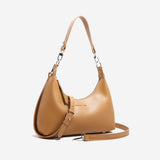 NNEDSZ Brown Women's Trendy PU Leather Shoulder Bag - Fashionable Underarm Hobo Bag with Adjustable Strap