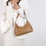 NNEDSZ Brown Women's Trendy PU Leather Shoulder Bag - Fashionable Underarm Hobo Bag with Adjustable Strap