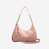 NNEDSZ Pink Women's Trendy PU Leather Shoulder Bag - Fashionable Underarm Hobo Bag with Adjustable Strap
