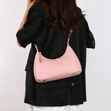NNEDSZ Pink Women's Trendy PU Leather Shoulder Bag - Fashionable Underarm Hobo Bag with Adjustable Strap