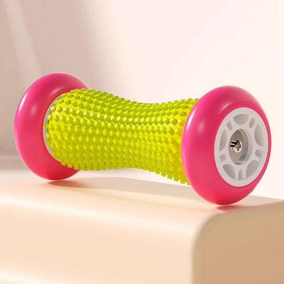 NNEDSZ Green And Pink Foot Massage Roller - Plantar Fasciitis & Muscle Relief Tool