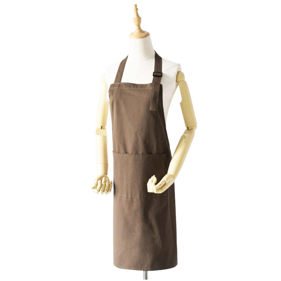 NNEDSZ Brown Waterproof & Oil-Proof Apron - Adjustable Kitchen Apron with Pockets