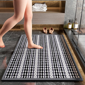 NNEDSZ Black Safe & Dry Bathroom Mat - Non-Slip Absorbent Bath Rug 40x60cm