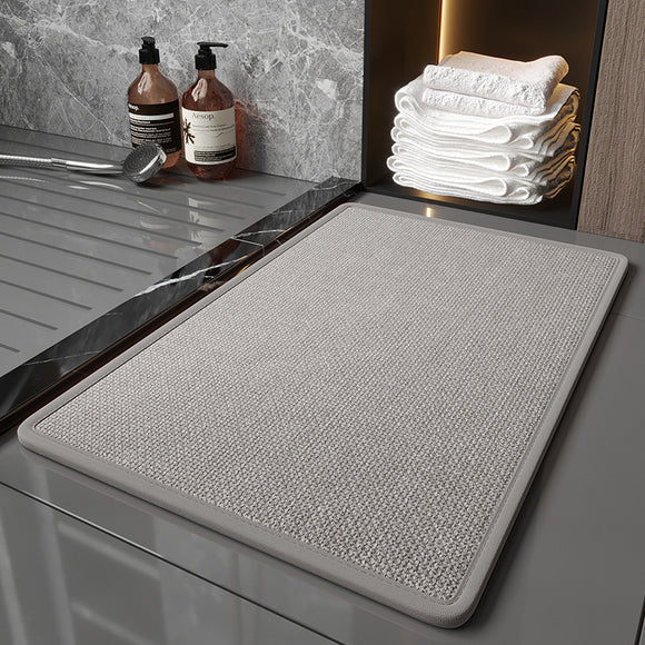 NNEDSZ Grey Quick Dry Bathroom Rug - Non-Slip PVC Foam, Super Absorbent, 40x60cm