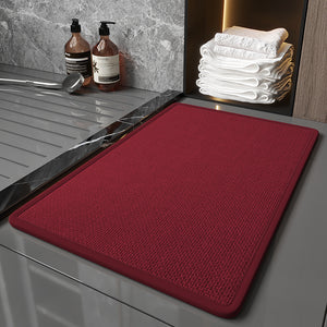 NNEDSZ Red Quick Dry Bathroom Rug - Non-Slip PVC Foam, Super Absorbent, 40x60cm