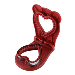 NNEDSZ 3 Pcs Red Heart Sandwich Maker Sealer - DIY Toast Pocket Bread Cutter & Sealer Mold (PP + 304 Stainless Steel)