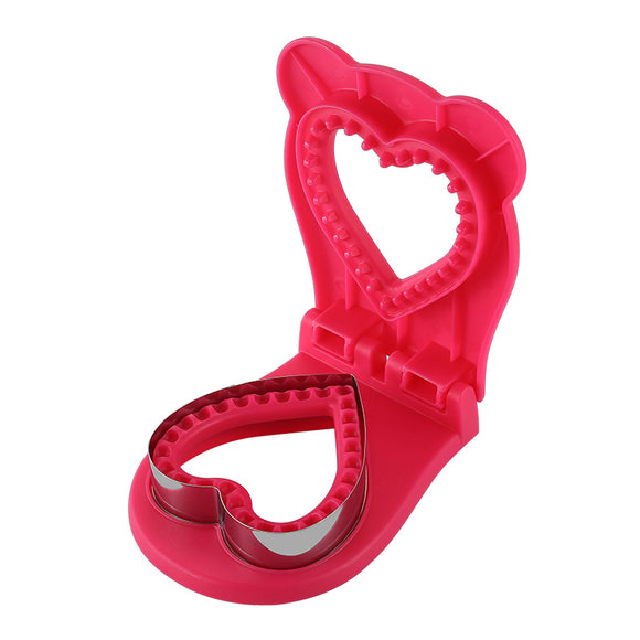 NNEDSZ 3 Pcs Rose Red Heart Sandwich Maker Sealer - DIY Toast Pocket Bread Cutter & Sealer Mold (PP + 304 Stainless Steel)