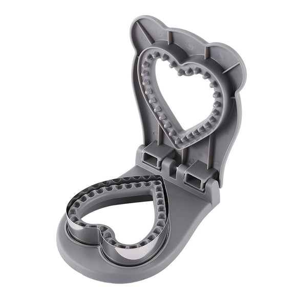NNEDSZ 3 Pcs Grey Heart Sandwich Maker Sealer - DIY Toast Pocket Bread Cutter & Sealer Mold (PP + 304 Stainless Steel)
