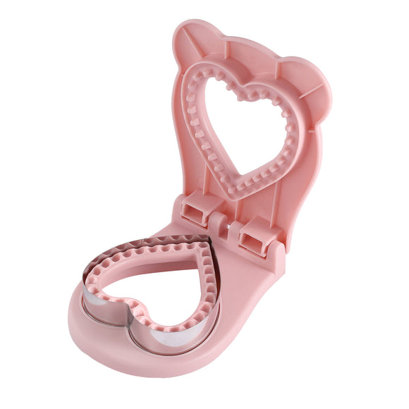 NNEDSZ 3 Pcs Pink Heart Sandwich Maker Sealer - DIY Toast Pocket Bread Cutter & Sealer Mold (PP + 304 Stainless Steel)