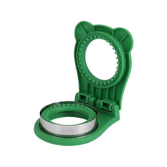 NNEDSZ 3 Pcs Green Round Sandwich Sealer & Cutter - Safe Hand Guard Design, DIY Pocket Bread Mold