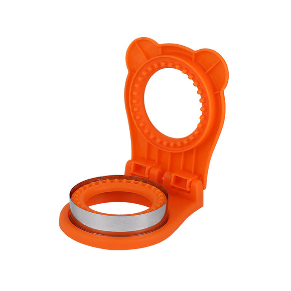 NNEDSZ 3 Pcs Orange Round Sandwich Sealer & Cutter - Safe Hand Guard Design, DIY Pocket Bread Mold