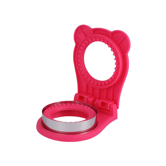 NNEDSZ 3 Pcs Rose Red Round Sandwich Sealer & Cutter - Safe Hand Guard Design, DIY Pocket Bread Mold