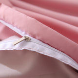 NNEDSZ Purple And Pink Stitching Ultra-Soft Solid Color 4-Piece Bedding Set - Queen Size(Suitable for 2m bed)
