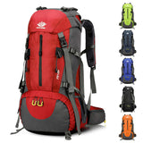 NNEDSZ Red High-Capacity Nylon Hiking Backpack - Durable, Multi-Functional Outdoor Travel Pack