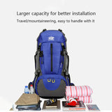 NNEDSZ Dark Blue High-Capacity Nylon Hiking Backpack - Durable, Multi-Functional Outdoor Travel Pack