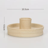 NNEDSZ 2 Pcs Light Yellow Straight Bottom Nordic Ceramic Candle Holder with Jewelry Dish - Elegant Minimalist Home Decor Piece