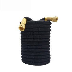 NNEDSZ 25FT Black Expandable Garden Hose without Spray Gun - High-Pressure TPE Watering & Car Wash Tool