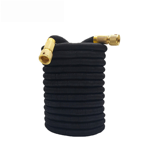 NNEDSZ 25FT Black Expandable Garden Hose without Spray Gun - High-Pressure TPE Watering & Car Wash Tool