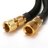NNEDSZ 75FT Black Expandable Garden Hose without Spray Gun - High-Pressure TPE Watering & Car Wash Tool