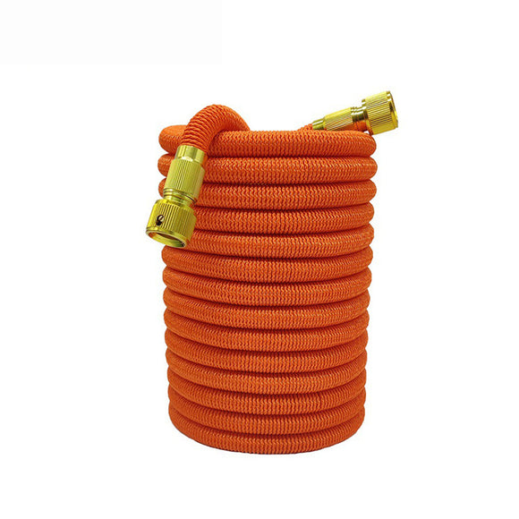 NNEDSZ 25FT Orange Expandable Garden Hose without Spray Gun - High-Pressure TPE Watering & Car Wash Tool