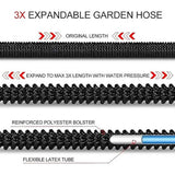NNEDSZ 25FT Orange Expandable Garden Hose without Spray Gun - High-Pressure TPE Watering & Car Wash Tool
