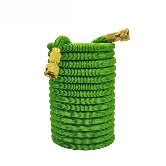NNEDSZ 25FT Green Expandable Garden Hose without Spray Gun - High-Pressure TPE Watering & Car Wash Tool