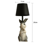 NNEDSZ White Bunny White Lampshade Adorable Rabbit Resin Table Lamp - 3-Color LED, USB Rechargeable, Touch Dimming