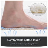 Blue Circular Pattern  PVC Non-Slip Bath Mat 45x75cm - Shower Drain Hole Design, Soft & Quick-Dry Bathroom Rug