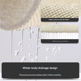 Blue Circular Pattern  PVC Non-Slip Bath Mat 45x75cm - Shower Drain Hole Design, Soft & Quick-Dry Bathroom Rug
